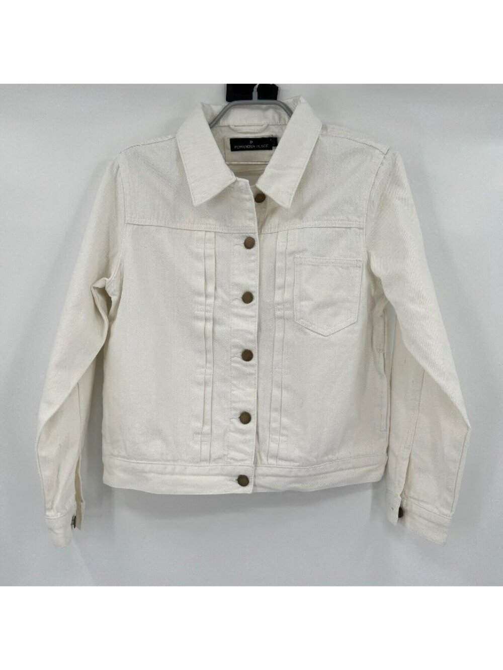 Pomander Place by Tuckernuck Women's White Denim Laurent Jean Jacket sz XL NWOT